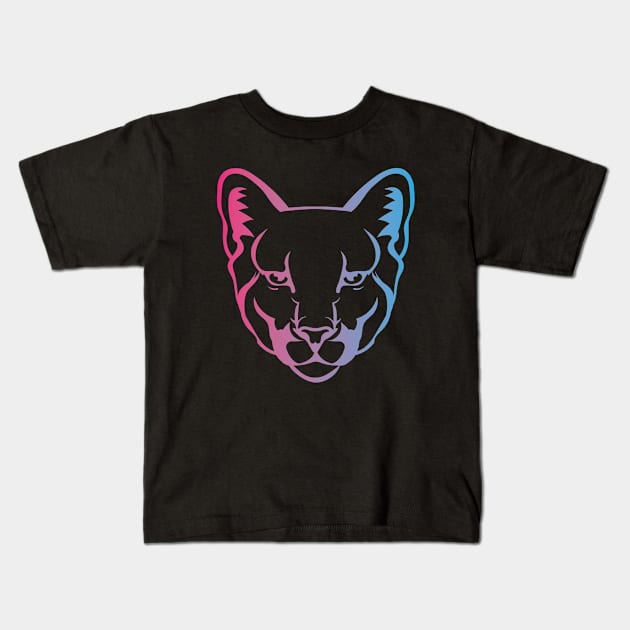 Colorful Cougar Kids T-Shirt by ArtAndPixels